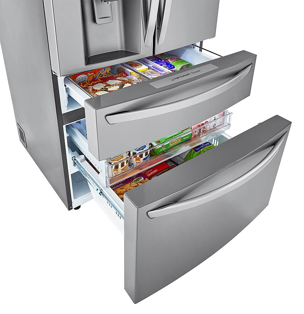 Alt View 4. LG - 29.5 Cu. Ft. 4-Door French Door Smart Refrigerator with Craft Ice - Stainless Steel.