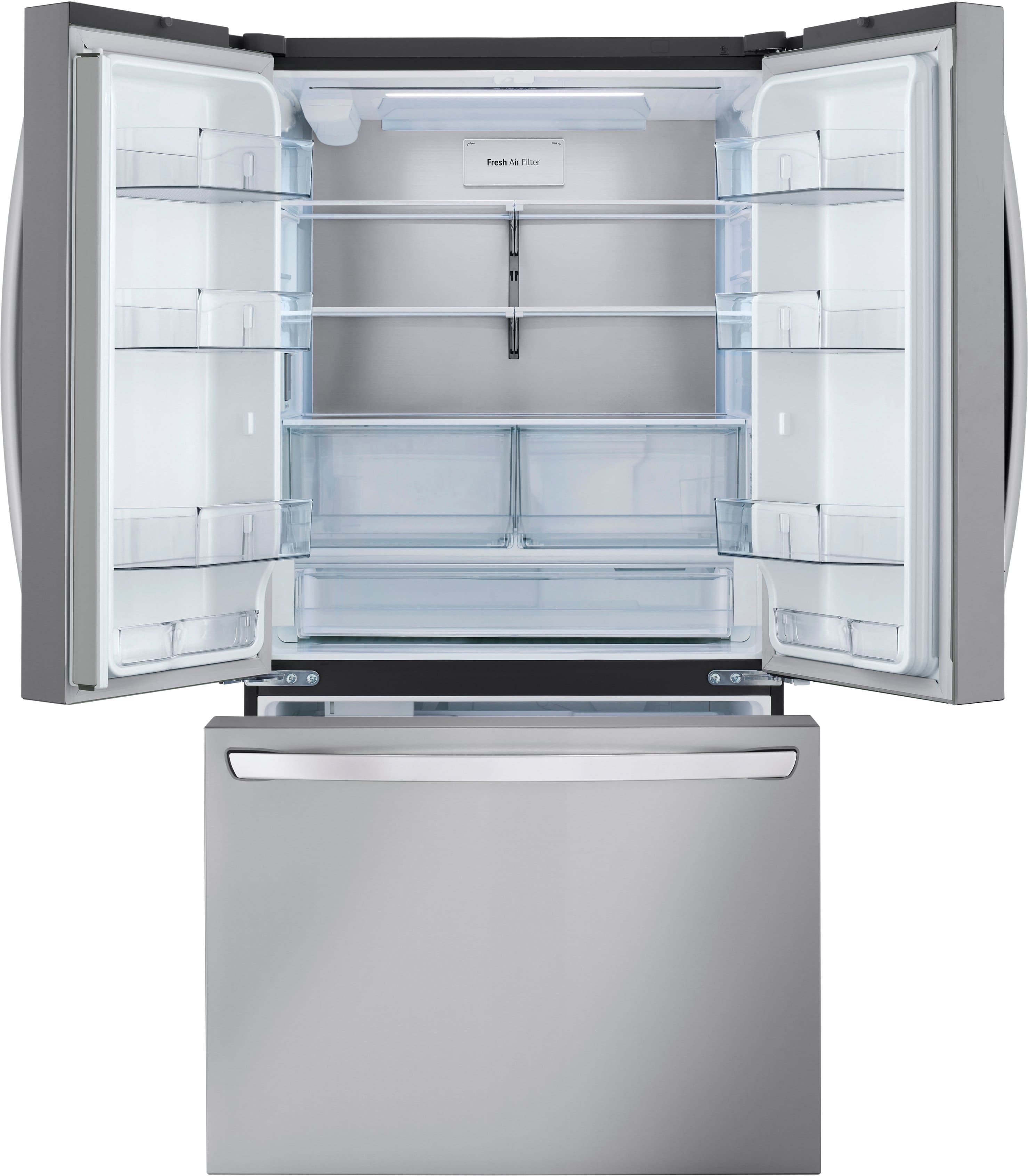Angle. LG - Counter-Depth MAX 26.5 Cu. Ft. French Door Smart Refrigerator with Internal Water - Stainless Steel.