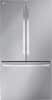 Front. LG - Counter-Depth MAX 26.5 Cu. Ft. French Door Smart Refrigerator with Internal Water - Stainless Steel.