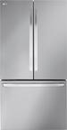 Front. LG - Counter-Depth MAX 26.5 Cu. Ft. French Door Smart Refrigerator with Internal Water - Stainless Steel.
