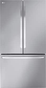 Front. LG - Counter-Depth MAX 26.5 Cu. Ft. French Door Smart Refrigerator with Internal Water - Stainless Steel.