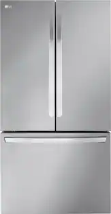 Front. LG - Counter-Depth MAX 26.5 Cu. Ft. French Door Smart Refrigerator with Internal Water - Stainless Steel.