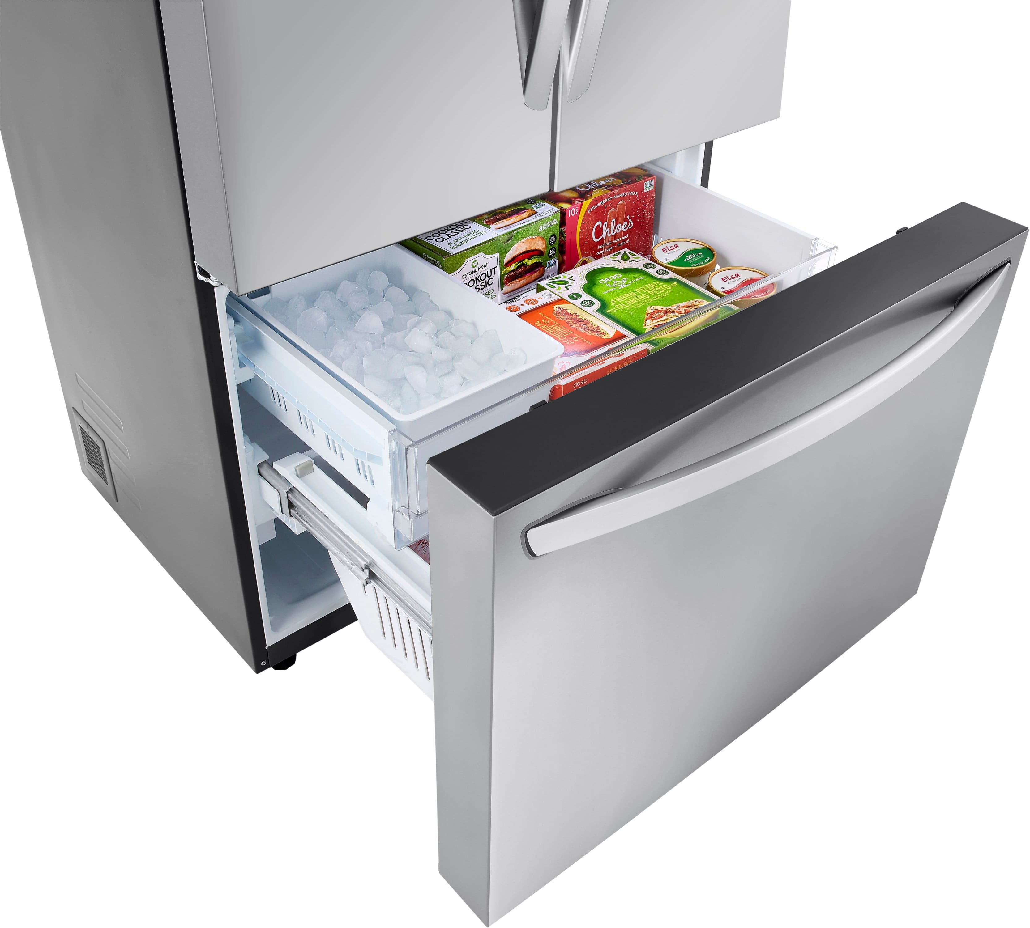 Alt View 5. LG - Counter-Depth MAX 26.5 Cu. Ft. French Door Smart Refrigerator with Internal Water - Stainless Steel.