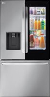 LG - Counter-Depth MAX 25.5 Cu. Ft. French Door Smart Refrigerator with InstaView - Stainless Steel - Front_Zoom
