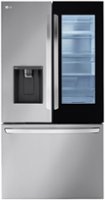 LG - 25.5 Cu. Ft. French Door Counter-Depth Smart Refrigerator with InstaView - Stainless Steel - Front_Zoom