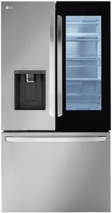 LG - 25.5 Cu. Ft. French Door Counter-Depth Smart Refrigerator with InstaView - Stainless steel