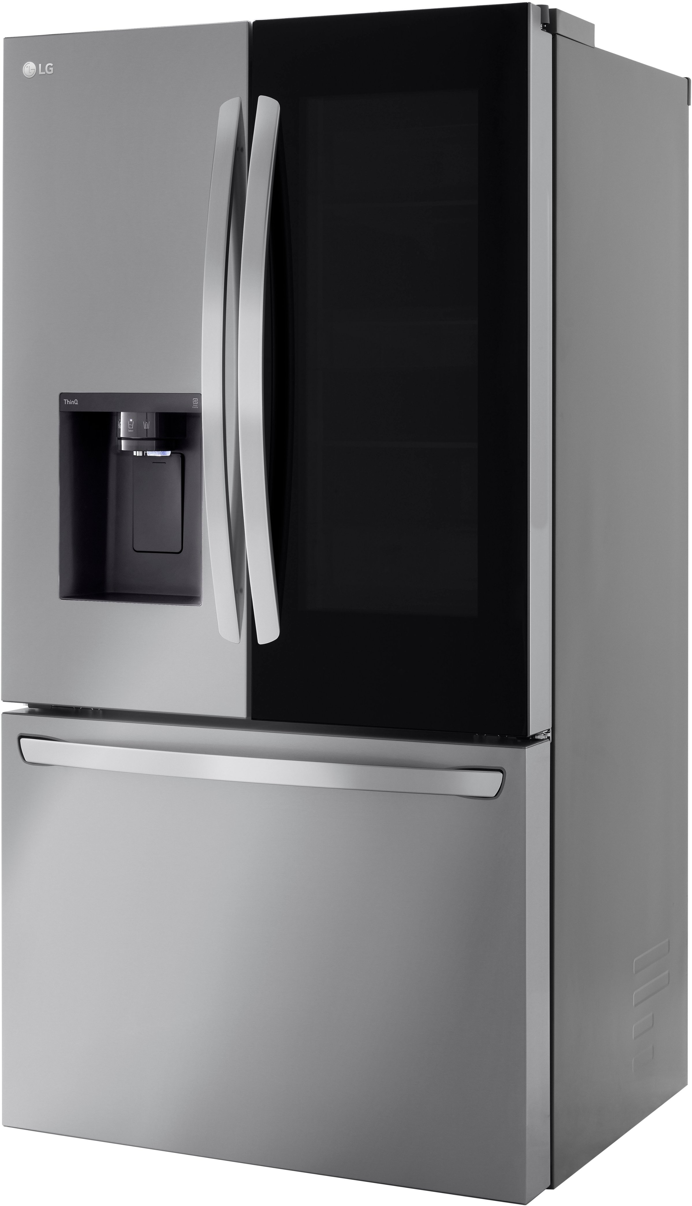 Lg 25 5 Cu Ft French Door Counter Depth Smart Refrigerator With Instaview Stainless Steel