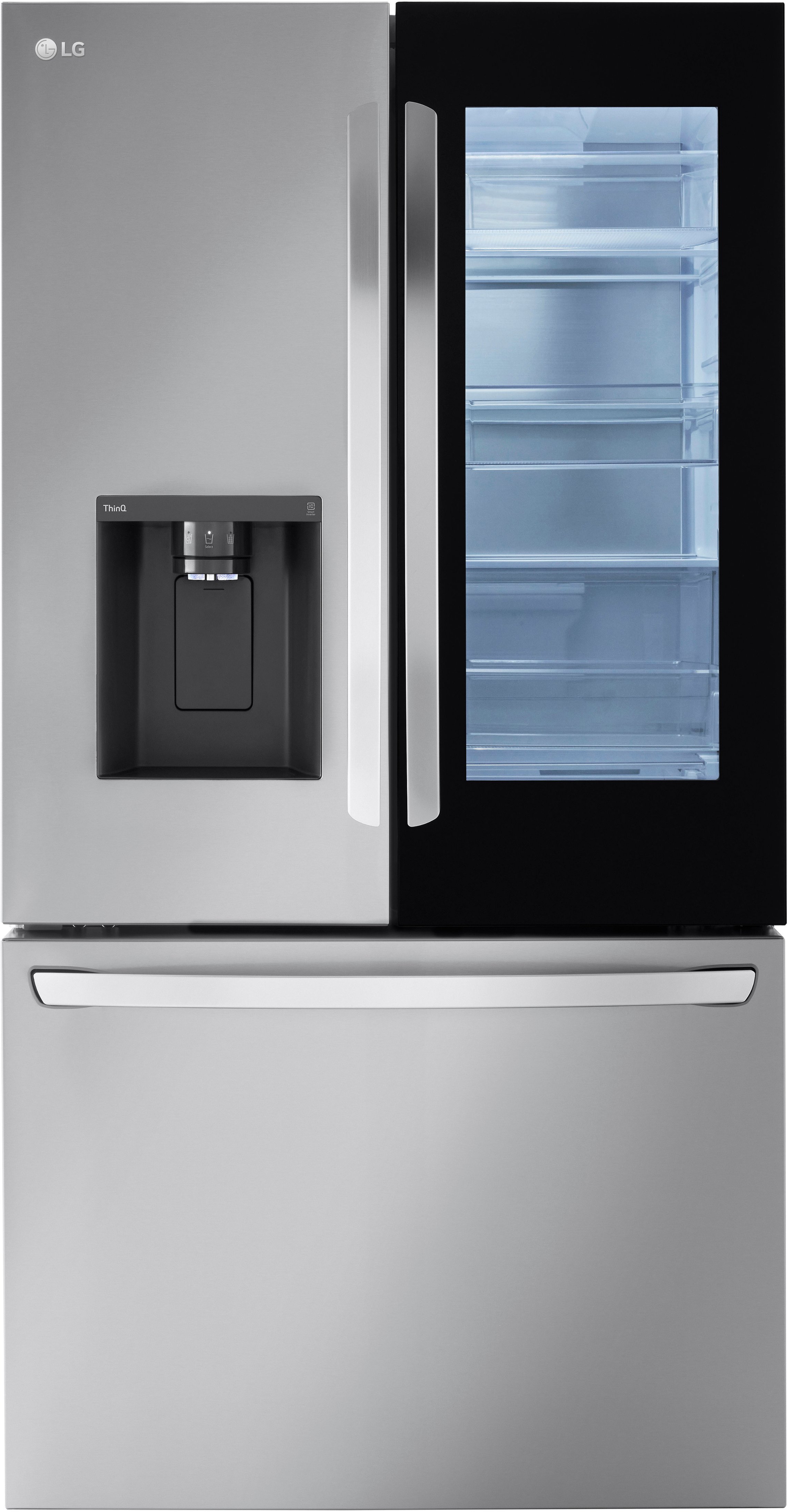 LG 26 Cu. ft. Smart InstaView Counter-Depth Max French Door Refrigerator - Stainless Steel