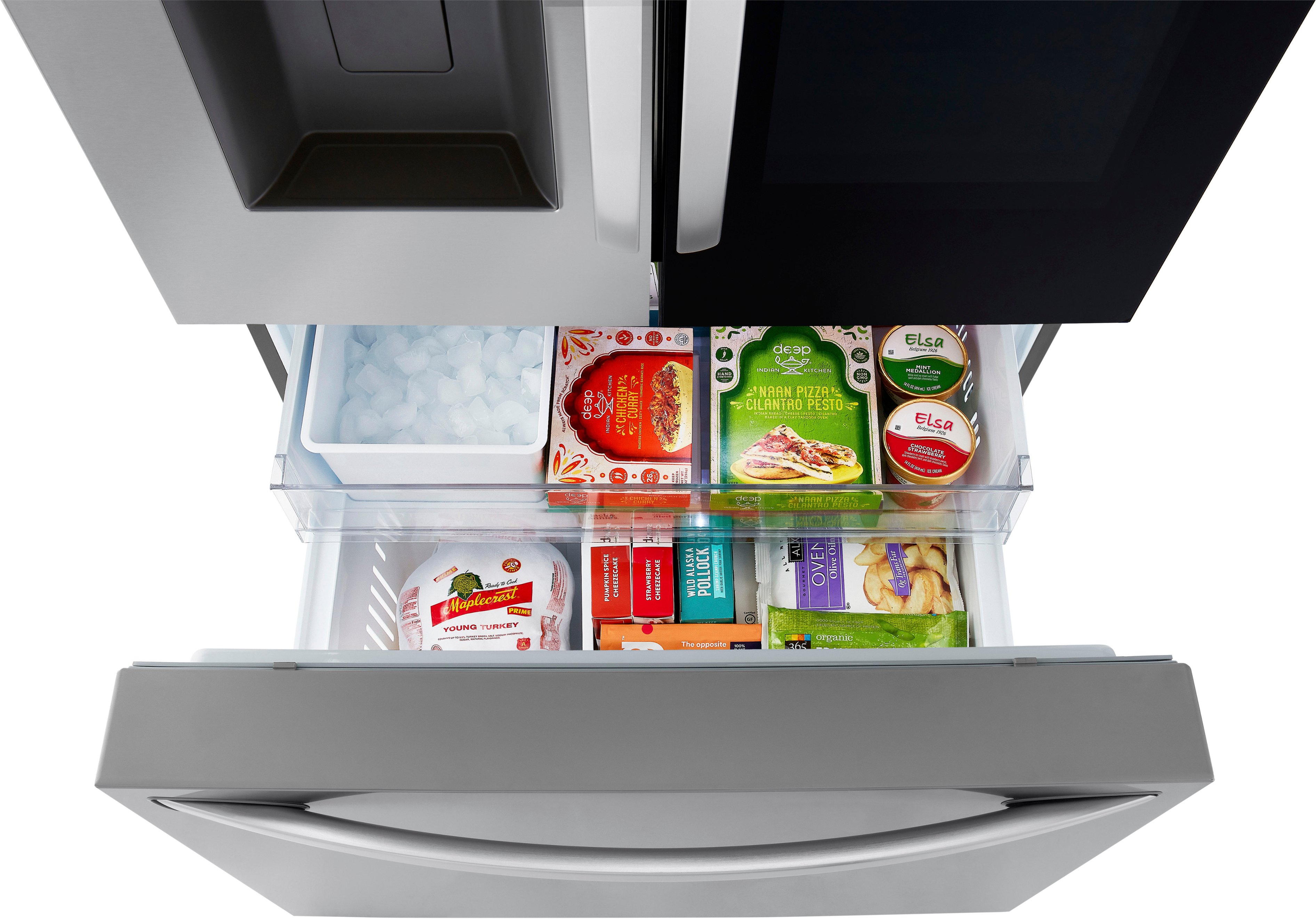 LG Cu Ft French Door Counter Depth Smart Refrigerator With