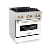 ZLINE - 30" 4.0 cu. ft. Dual Fuel Range with Gas Stove and Electric Oven in Fingerprint Resistant Stainless Steel - Front_Zoom