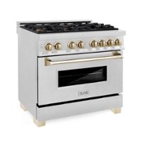 ZLINE - 36" 4.6 cu. ft. Dual Fuel Range with Gas Stove and Electric Oven in Fingerprint Resistant Stainless Steel - Stainless steel - Front_Zoom