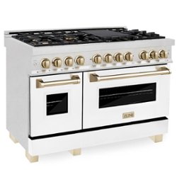 ZLINE - 48" 6.0 cu. ft. Dual Fuel Range with Gas Stove and Electric Oven in Fingerprint Resistant Stainless Steel - Stainless steel - Front_Zoom
