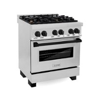 ZLINE - Dual Fuel Range with Gas Stove and Electric Oven - Stainless Steel with Matte Black Accents - Front_Zoom