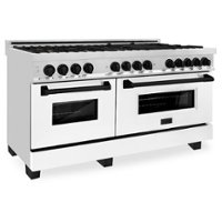 ZLINE - Dual Fuel Range with Gas Stove and Electric Oven in Stainless Steel with White Matte Door and Matte Black Accents - Front_Zoom