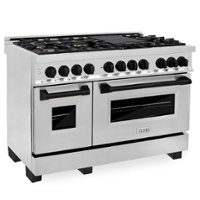 ZLINE - Dual Fuel Range with Gas Stove and Electric Oven in Stainless Steel with Matte Black Accents - Front_Zoom