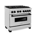 ZLINE - Dual Fuel Range with Gas Stove and Electric Oven - Stainless Steel with Matte Black Accents