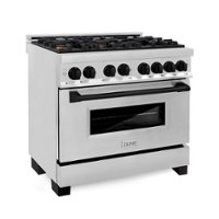 ZLINE - Dual Fuel Range with Gas Stove and Electric Oven - Stainless Steel with Matte Black Accents - Front_Zoom