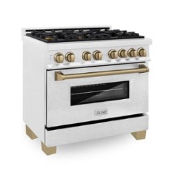 ZLINE - 36" 4.6 cu. ft. Dual Fuel Range with Gas Stove and Electric Oven in Fingerprint Resistant Stainless Steel - Stainless steel - Front_Zoom