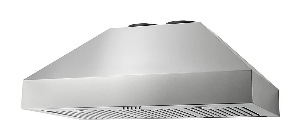 Angle. Thor Kitchen - 36 Inch Professional Wall Mount Pyramid Range Hood - Stainless Steel.