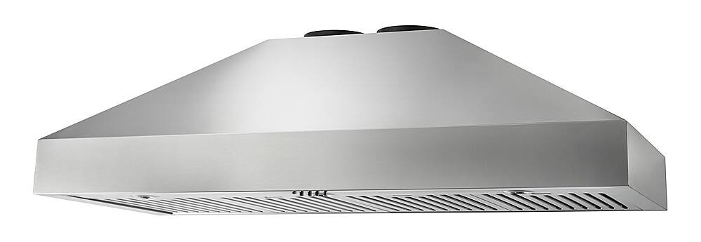 Angle. Thor Kitchen - 48 Inch Professional Wall Mount Pyramid Range Hood - Stainless Steel.