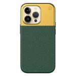 Front. Atom Studios - Split Wood Fibre Phone Case with Magsafe for Apple iPhone 14 Pro - Atom Green.