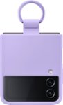 Front Zoom. Samsung - Silicone Cover with Ring for Galaxy Z Flip4 - Lavender.