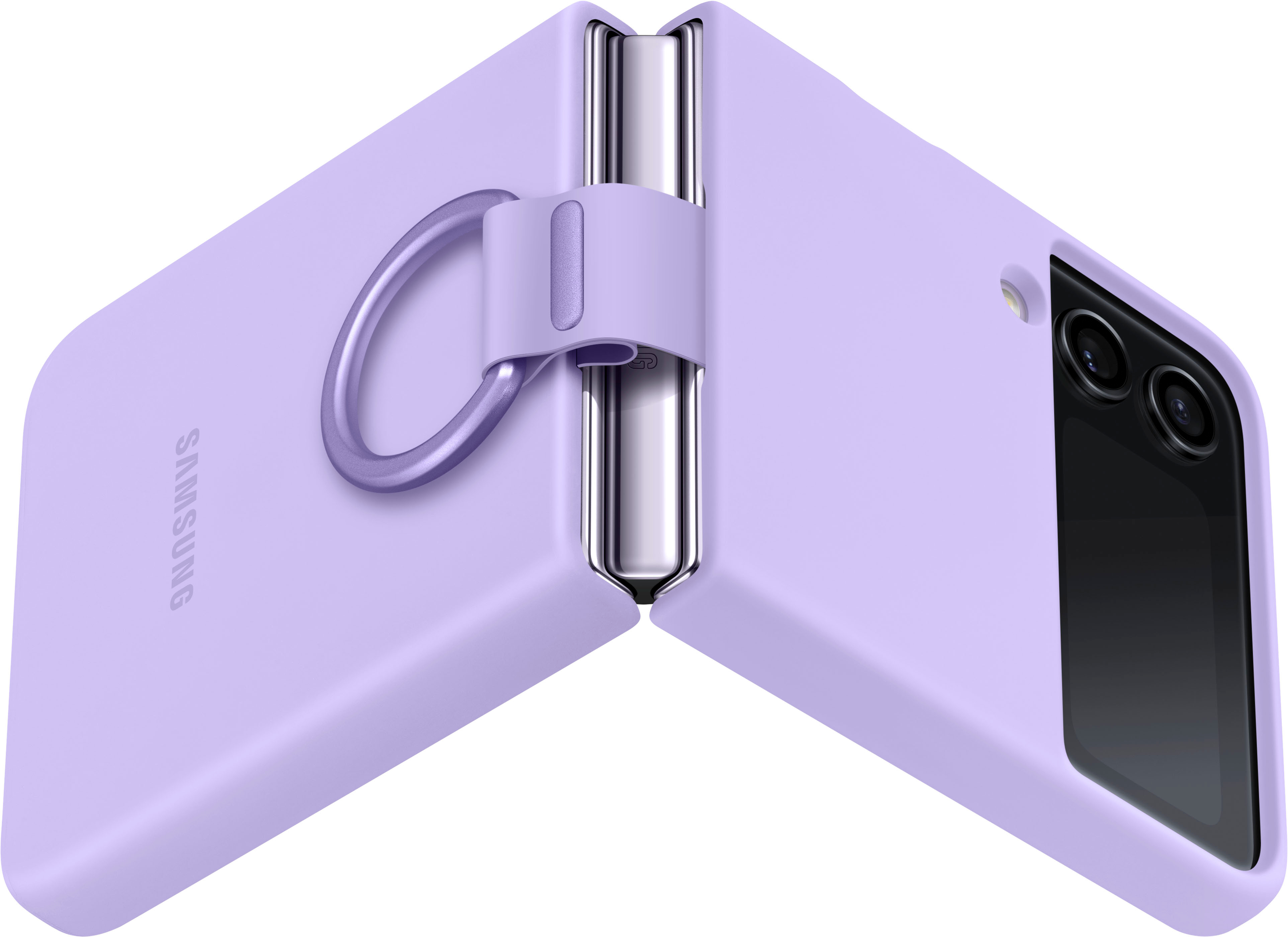 Samsung Silicone Protective Cover with Ring for Galaxy Z Flip3 5G - Lavender