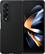 Front. Samsung - Leather Cover for Galaxy Z Fold4 - Black.