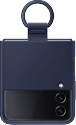 Samsung - Silicone Cover with Ring for Galaxy Z Flip4 - Navy - Front_Zoom