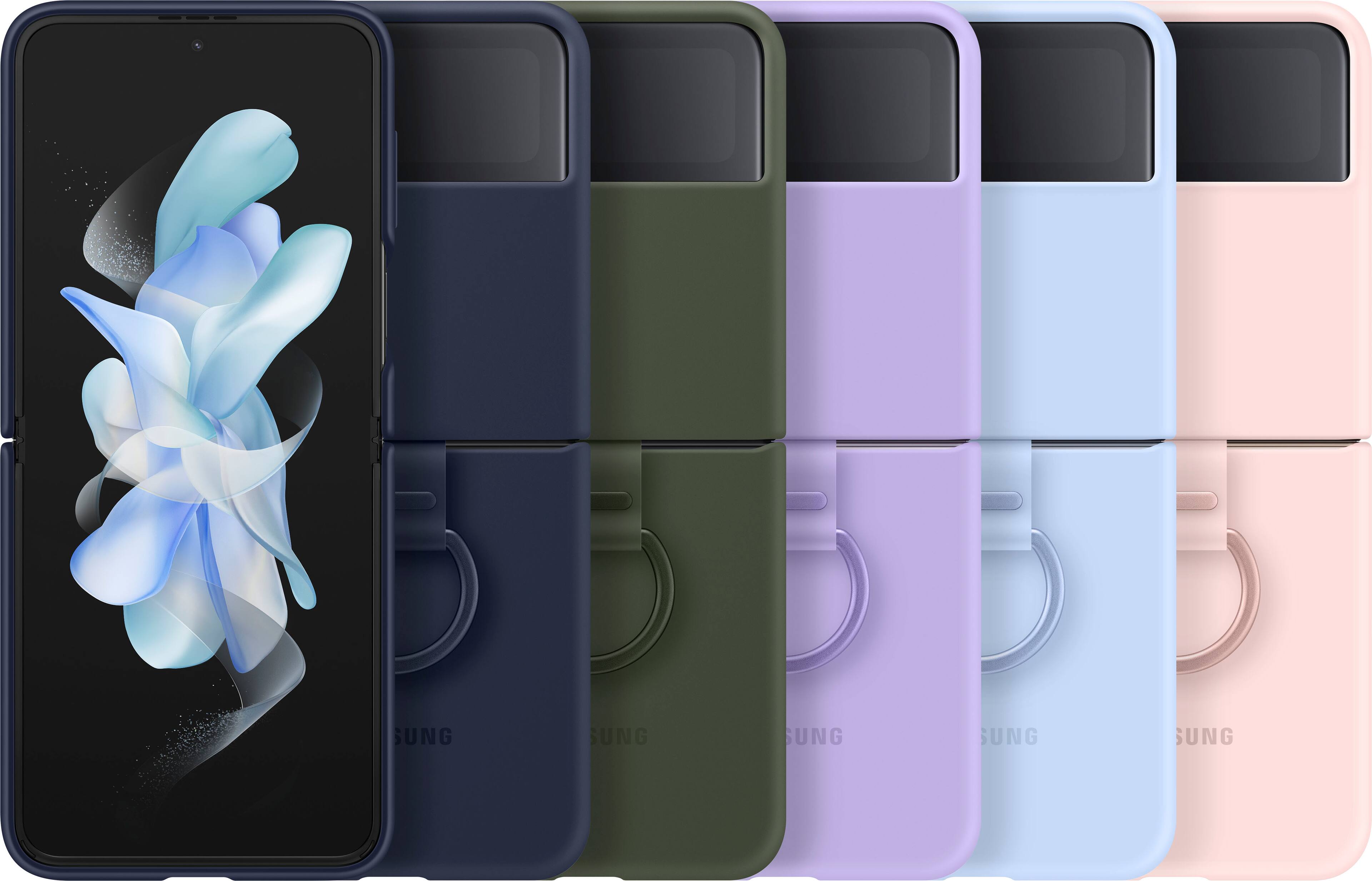 Alt View 16. Samsung - Silicone Cover with Ring for Galaxy Z Flip4 - Navy.