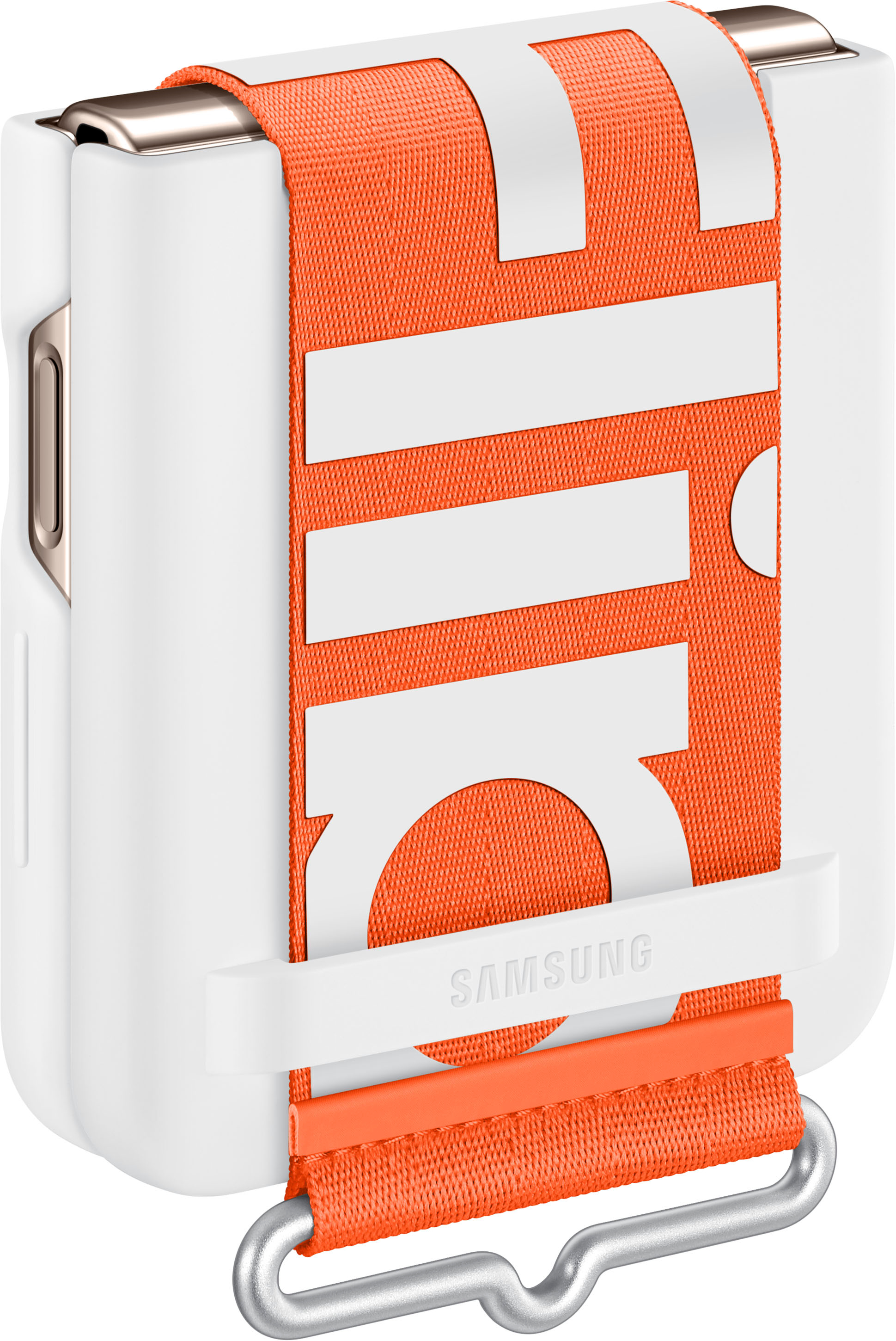 wowacase Samsung Galaxy Z Flip 4 Case with Ring & Strap (Color: White)