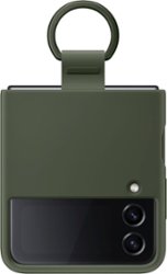 Samsung - Silicone Cover with Ring for Galaxy Z Flip4 - Green - Front_Zoom