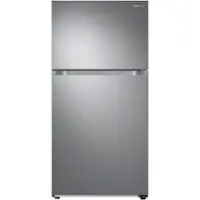 Samsung - OBX 21.1 Cu. Ft. Top-Freezer Refrigerator with  FlexZone and Ice Maker - Stainless Steel - Front_Zoom