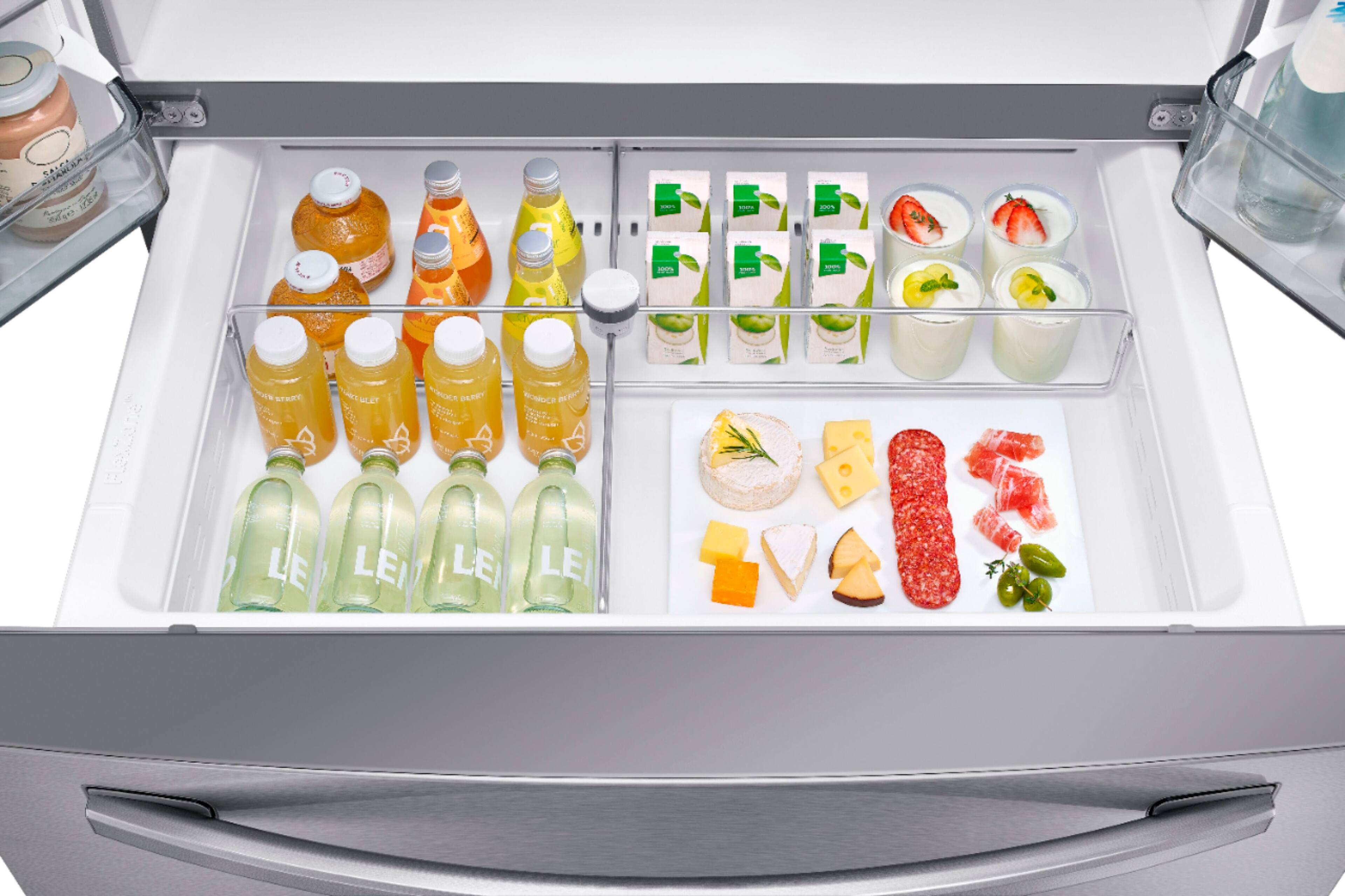 Alt View 16. Samsung - OBX 28  cu. ft. 4-Door French Door Refrigerator with FlexZone Drawer - Stainless Steel.