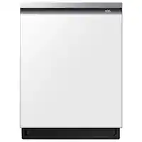 Samsung - 24" Bespoke AutoRelease Dry Smart Built-In Stainless Steel Tub Dishwasher with 3rd Rack, StormWash+, 42 dBA - White Glass - Front_Zoom