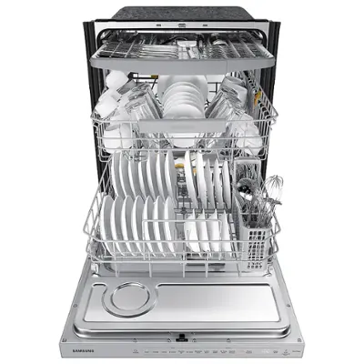 Samsung - Bespoke AutoRelease Smart Built-In Dishwasher with StormWash+, 42dBA - White Glass