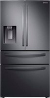 Samsung - OBX 28  cu. ft. 4-Door French Door Refrigerator with FlexZone Drawer - Black Stainless Steel - Front_Zoom