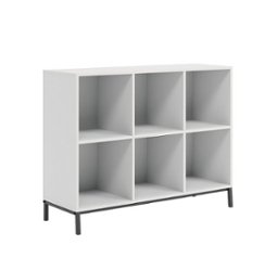 Sauder - North Avenue Organize  2 Shelf-6 Cubby  Bookshelf with White Finish - Front_Zoom