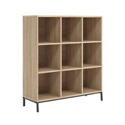 Sauder - North Avenue Organize  3 Shelf-9 Cubby  Bookshelf with Charter Oak Finish - Front_Zoom