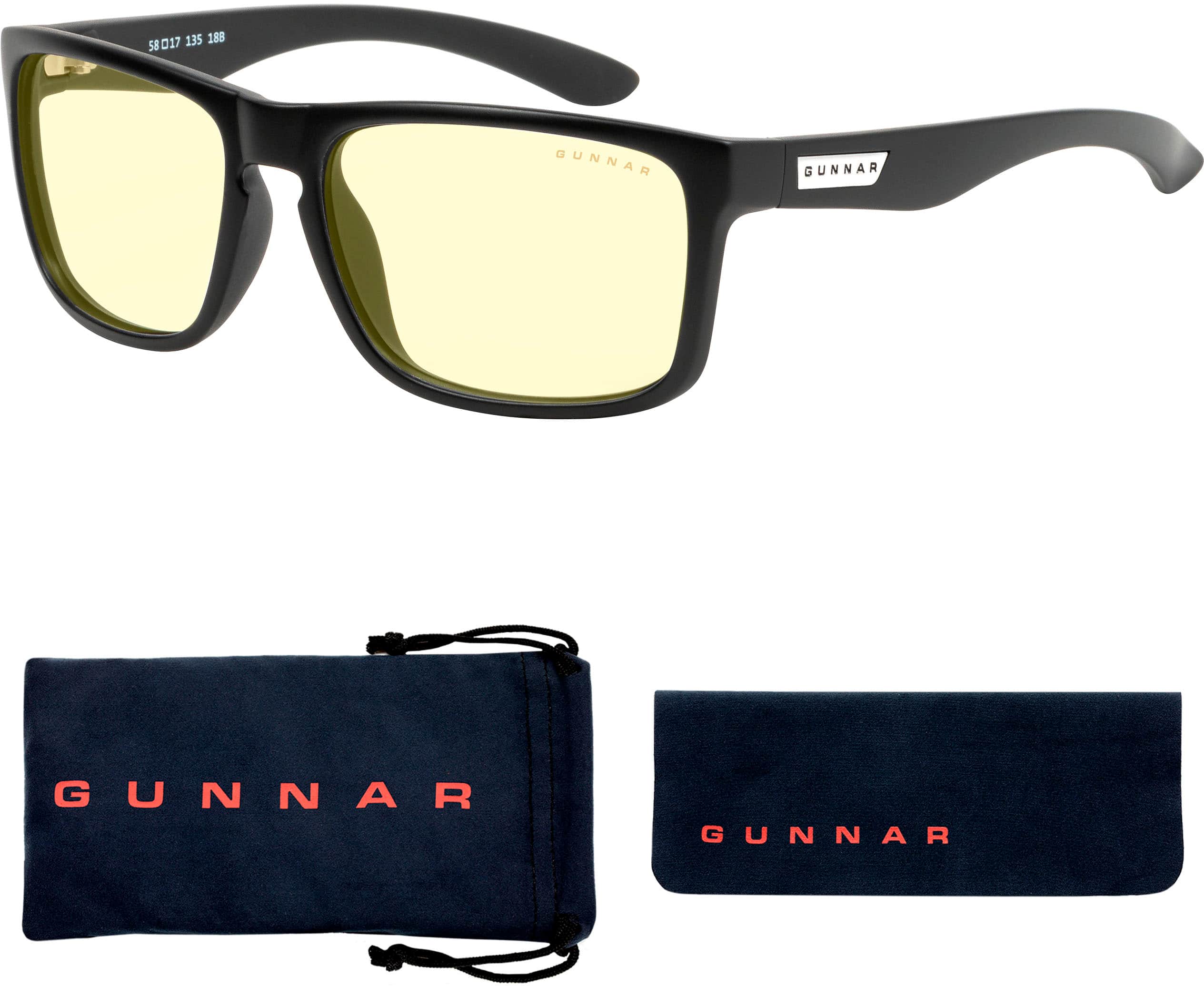 Front. GUNNAR - Blue Light Reading Glasses - Intercept +1.5 - Onyx.
