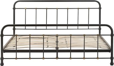 Elle Decor Renaud King Size Bed Black and Brass - Black - Front_Zoom