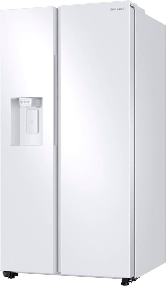 Left View: Monogram - 28.8 Cu. Ft. Side-by-Side Built-In Refrigerator with Dispenser - Stainless steel
