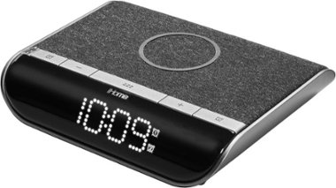 iHome - POWERVALET 2 in 1 Wireless Charger Clock - Black - Angle_Zoom