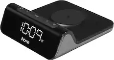 Front. iHome - POWERVALET PRO 3 in 1 Magnetic Fast Wireless Charger - Black.