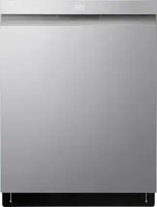 Front. LG - 24" Top Control Smart Built-In Stainless Steel Tub Dishwasher with 3rd Rack, QuadWash Pro and 42dba - PrintProof Stainless steel.