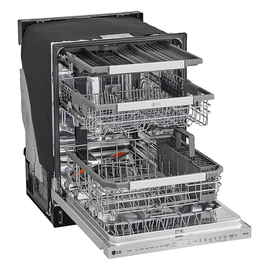Alt View 14. LG - 24" Top Control Smart Built-In Stainless Steel Tub Dishwasher with 3rd Rack, QuadWash Pro and 42dba - PrintProof Stainless steel.