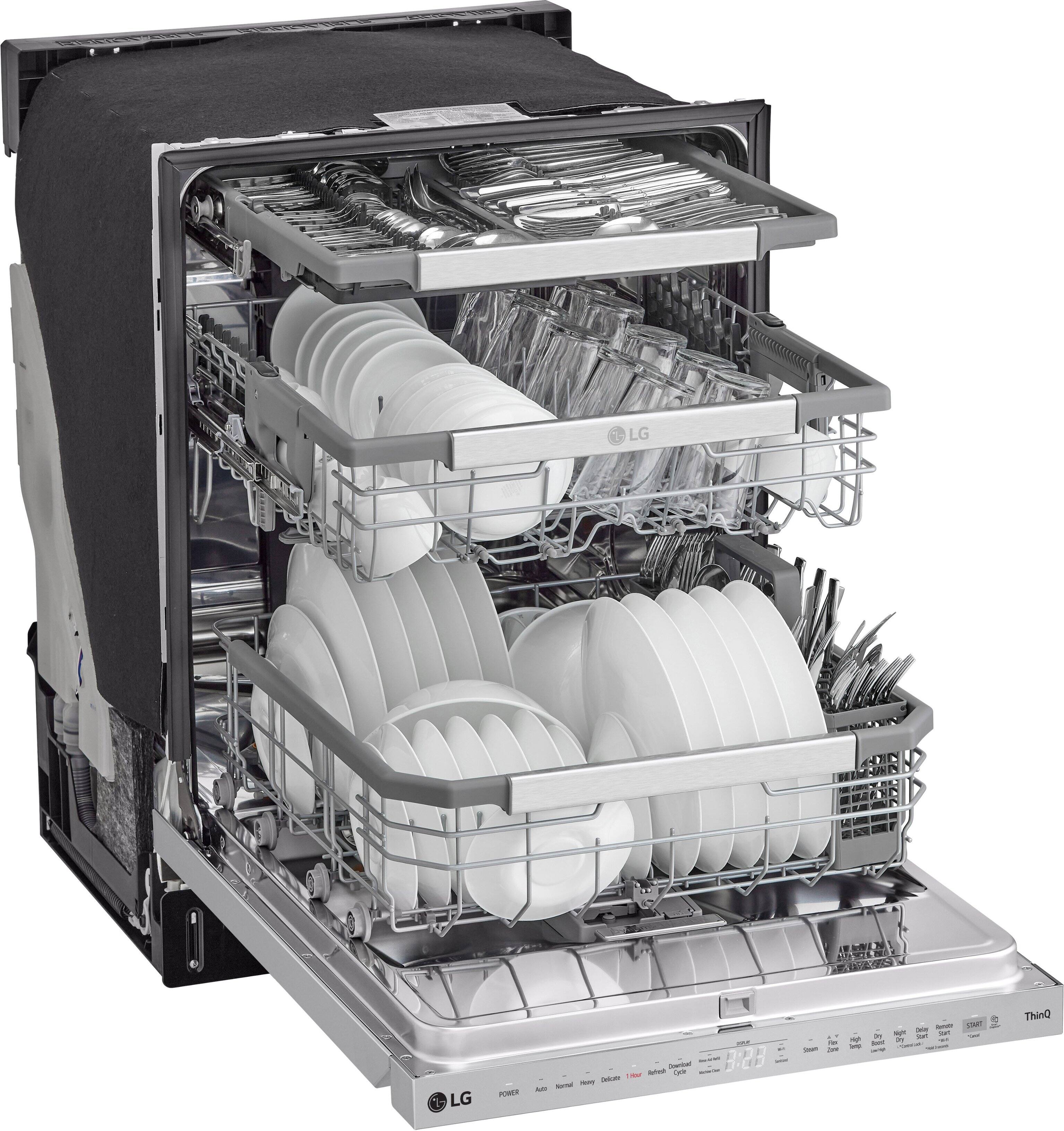 Alt View 15. LG - 24" Top Control Smart Built-In Stainless Steel Tub Dishwasher with 3rd Rack, QuadWash Pro and 42dba - PrintProof Stainless steel.