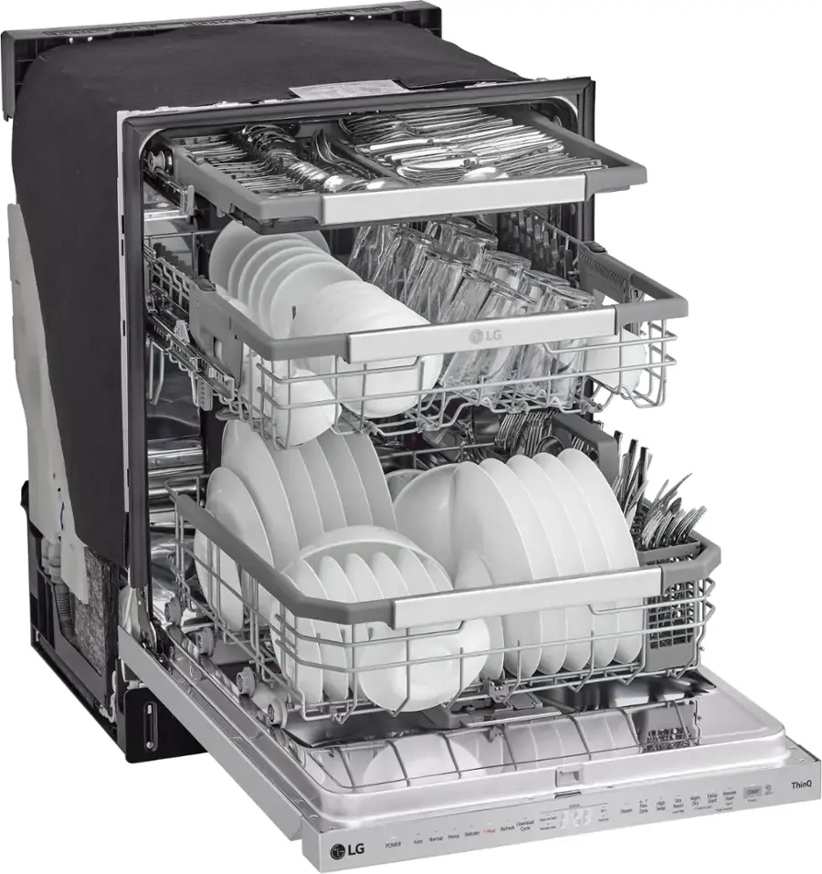 Alt View 15. LG - 24" Top Control Smart Built-In Stainless Steel Tub Dishwasher with 3rd Rack, QuadWash Pro and 42dba - PrintProof Stainless steel.