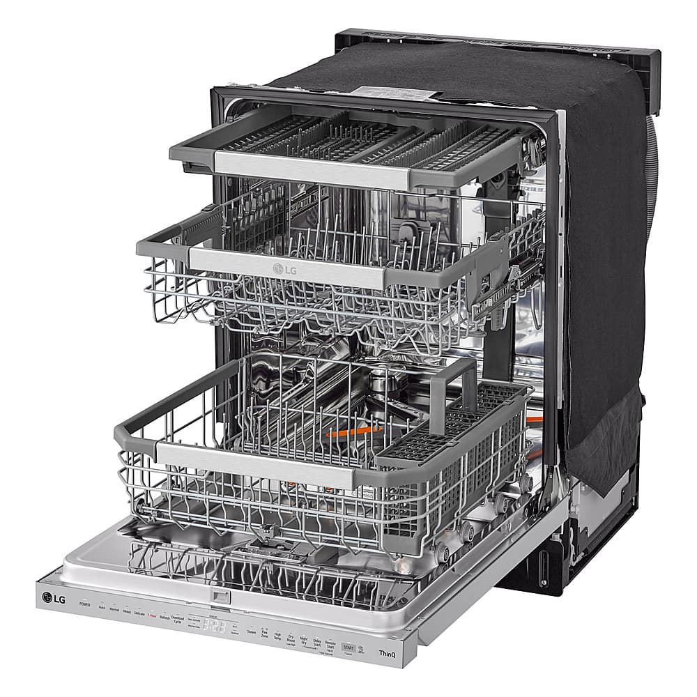 Alt View 16. LG - 24" Top Control Smart Built-In Stainless Steel Tub Dishwasher with 3rd Rack, QuadWash Pro and 42dba - PrintProof Stainless steel.