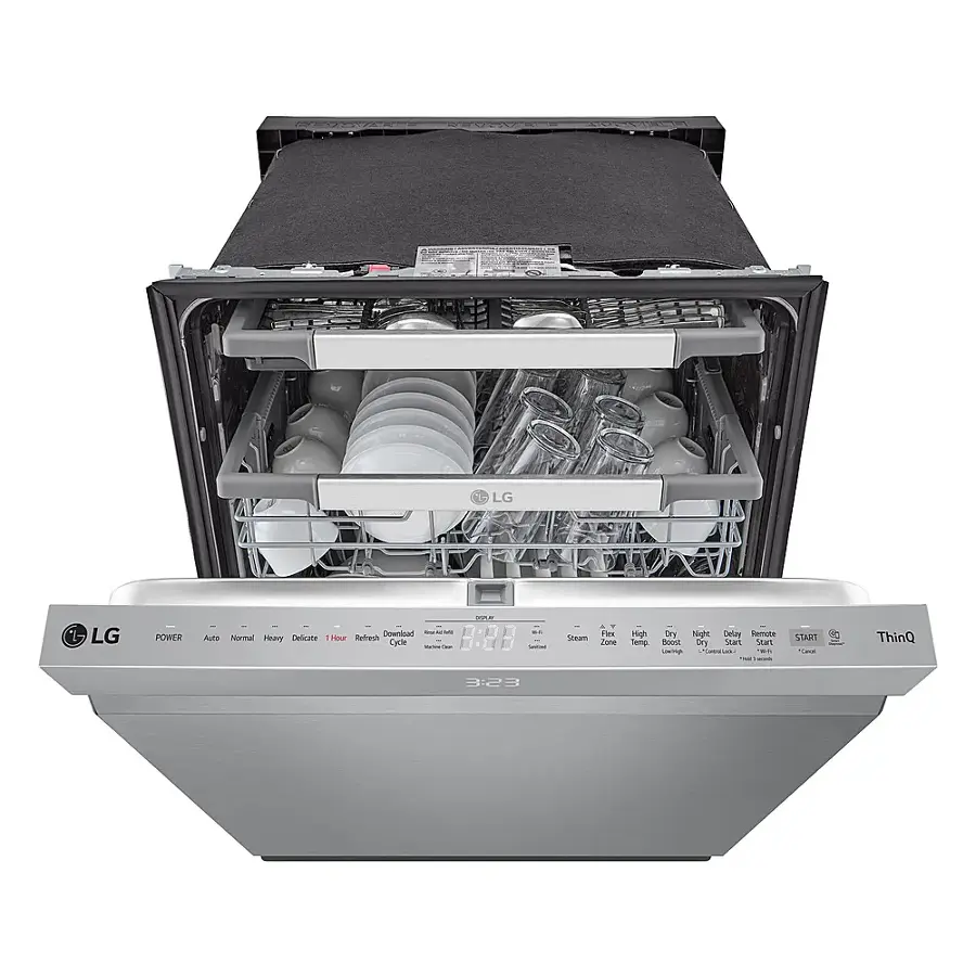 Alt View 18. LG - 24" Top Control Smart Built-In Stainless Steel Tub Dishwasher with 3rd Rack, QuadWash Pro and 42dba - PrintProof Stainless steel.